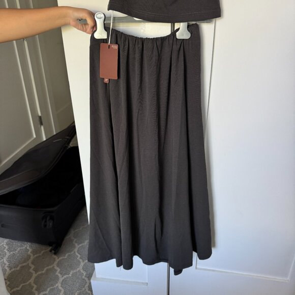 OGL Move 2Pcs Set Stretch Cotton Boatneck Tank & Maxi Skirt with Pockets - Picture 4 of 4